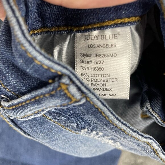 Judy Blue Womens Distressed Skinny Fit Leopard Cheetah Patches Jeans Size 5/27 - Picture 8 of 13